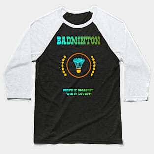 Badminton Smash it Baseball T-Shirt